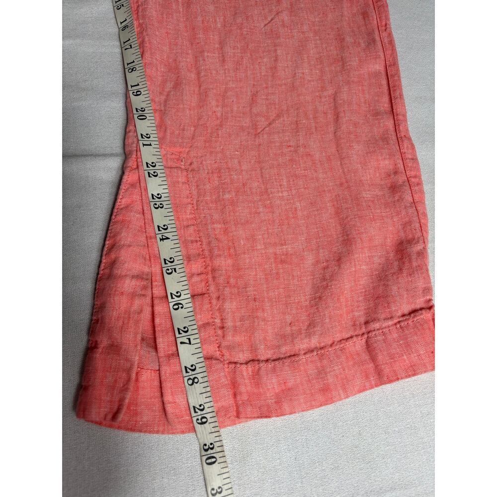 Athleta Retreat 100% Linen Pants Wide Leg Sunset Glow Size 6 Drawstring Pull On - Picture 13 of 14